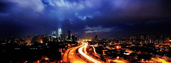 Cloudy Night Traffic